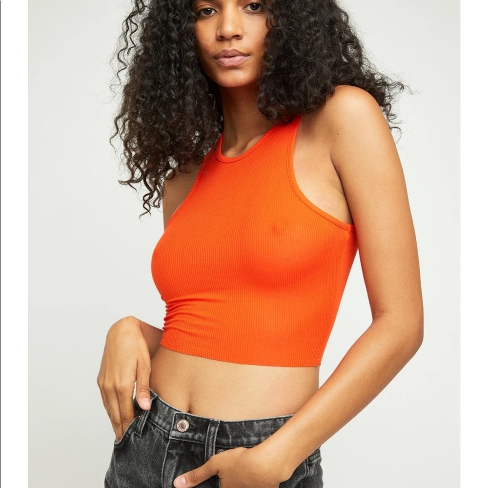 Free People High Neck Ribbed Crop Tank